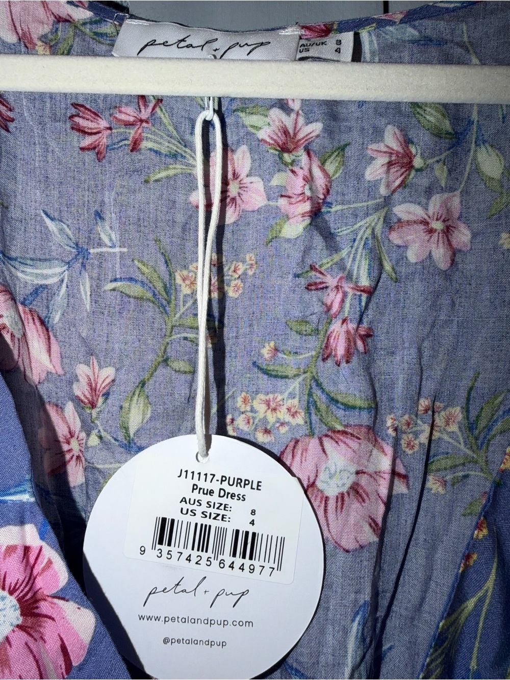 Petal & Pup Prue Purple Floral Midi Dress NWT Size US 4 - Picture 4 of 7